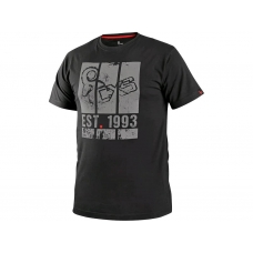 T-shirt CXS WILDER, short sleeve, printed CXS logo, black
