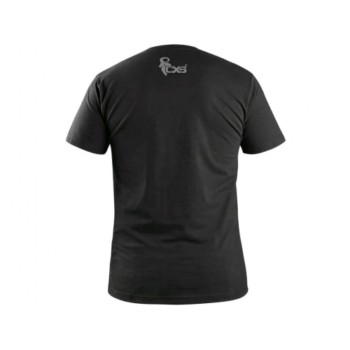 Tričko CXS WILDER, krátky rukáv, potlač CXS logo, čierne