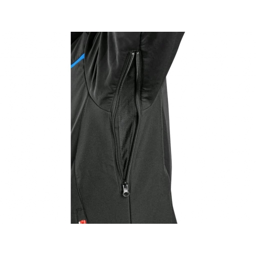 CXS NORFOLK jacket, men's, black with HV blue/red accessories