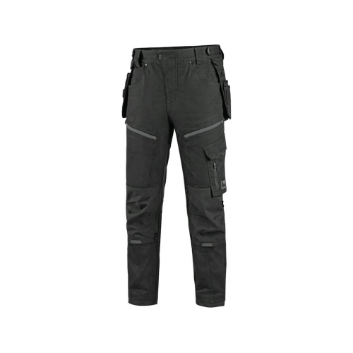 CXS LEONIS trousers, men, black with grey accessories