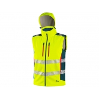 Bunda CXS BEDFORD, výstražná, pánská, softshell, žluto-petrolová, vel.