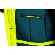 Bunda CXS BEDFORD WINTER, výstražná, zimní, pánská, softshell, žluto-petrolová, vel.