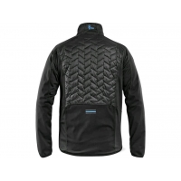 Bunda CXS LEONIS, pánska, čierna s HV modro/červenými doplnkami