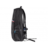Batoh CXS LEONIS, čierny s modro/červenými doplnkami