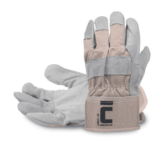 LANIUS gloves combined white/grey