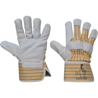 Cow grain gloves cuff 7cm yellow 