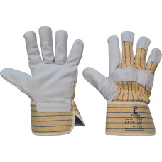 Cow grain gloves cuff 7cm yellow 