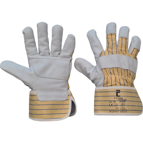 Cow grain gloves reinf.,cuff 7cm yell.