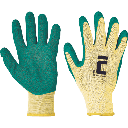 DIPPER gloves dipped in green latex