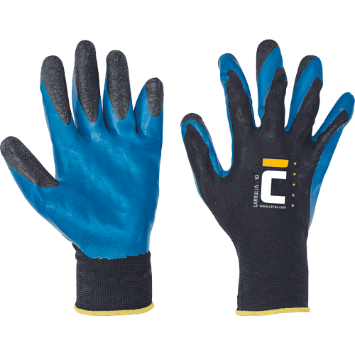 GARRULUS gloves dipped in latex black