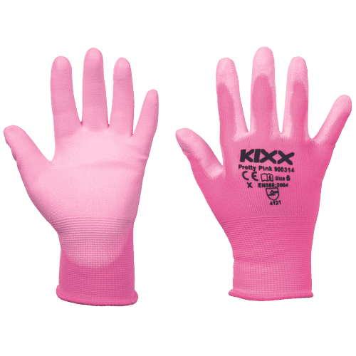 PRETTY PINK  rukavice nylon PU ružové