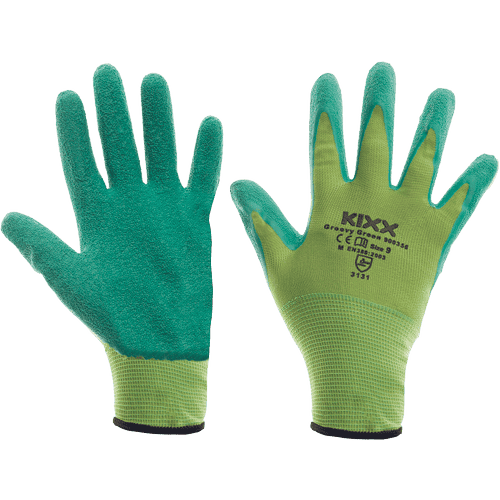 GROOVY GREEN rukavice nylon. latexové zelené