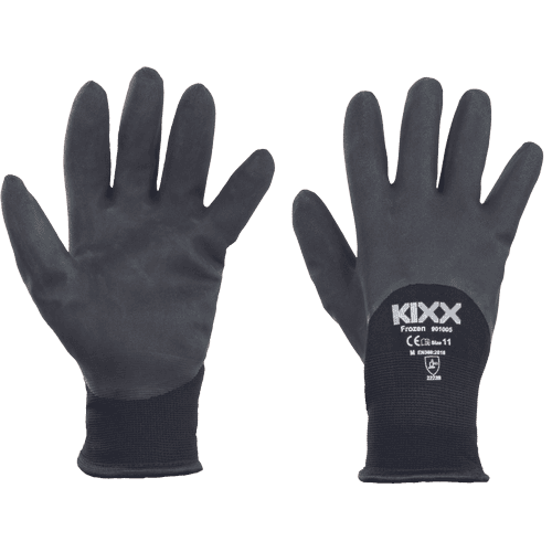 KIXX FROZEN (6PR)nylon/latexové rukavice čierne