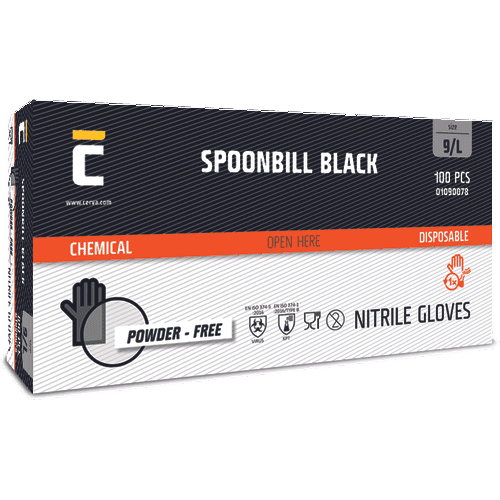 SPOONBILL BLACK nitril nonpowd.glo