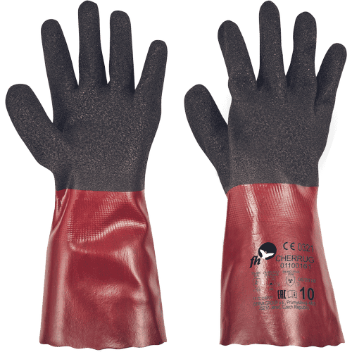 CHERRUG rukavice PVC černá/červená