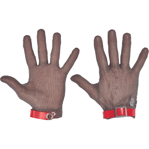 5-finger simple metal glove, XXS brown