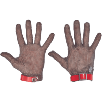 5-finger simple metal glove,size M red