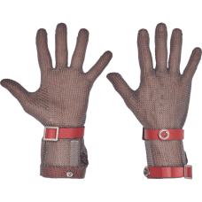 5-finger metal glove cuff 8cm M red