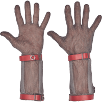 5-finger metal glove cuff 15cm S M red