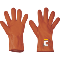 FLAMINGO rukavice PVC dlhé oranž.