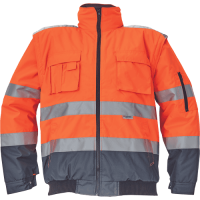 CLOVELLY pilot jacket HV orange/navy