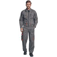 DESMAN nohavice do pás sivá/oranžová