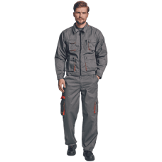 DESMAN nohavice do pás sivá/oranžová