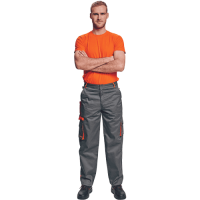 DESMAN nohavice do pás sivá/oranžová