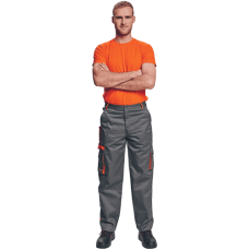 DESMAN nohavice do pás sivá/oranžová