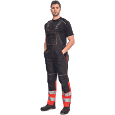 KNOXFIELD HV DW275 bibpants anthr/red