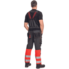 KNOXFIELD HV DW275 bibpants anthr/red