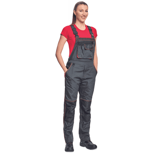 KNOXFIELD LADY bibpant anthracite/red