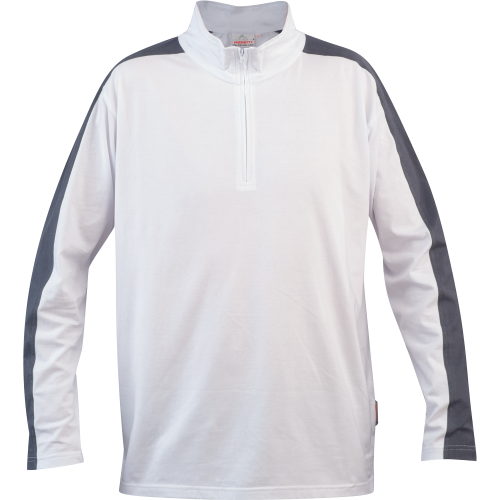 GOODWOOD T-shirt zipper long sl.white 