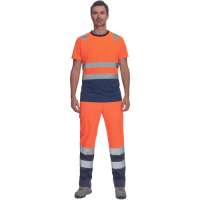 MONZON HV T-shirt orange/navy