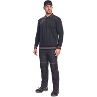 KNOXFIELD polo sweatshirt anthra/red