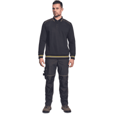 KNOXFIELD polo mikina antracit/žltá