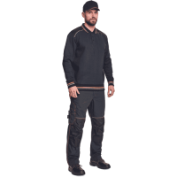 KNOXFIELD polo sweatshirt anth/orange