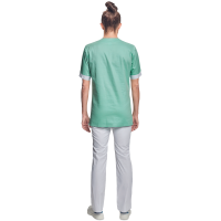 Shirt short sleeves lady white/green 