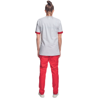 Shirt short sleeves lady white/red 
