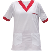 Shirt short sleeves lady white/red 