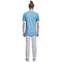 Shirt short sleeves lady l.blue/white 