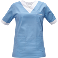 Shirt short sleeves lady l.blue/white 