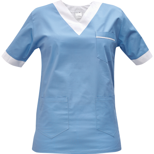 Shirt short sleeves lady l.blue/white 