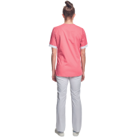 Shirt short sleeves lady pink/white 