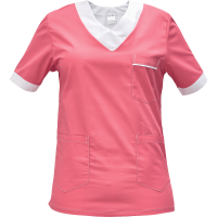 Shirt short sleeves lady pink/white 