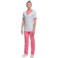 Shirt short sleeves lady white/pink 