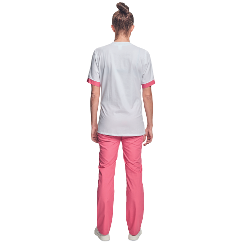 Shirt short sleeves lady white/pink 