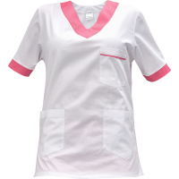 Shirt short sleeves lady white/pink 
