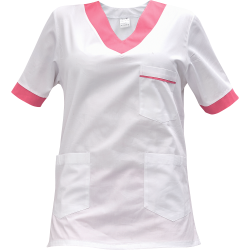 Shirt short sleeves lady white/pink 