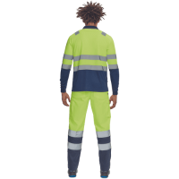 LEON HV polokošeľa dl.ruk. žltá/tmavo modrá